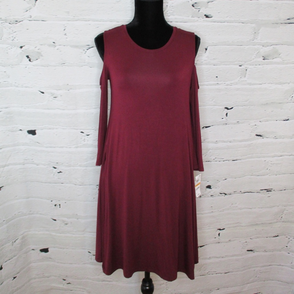 Style & Co Cold Shoulder A-Line Swing Dress